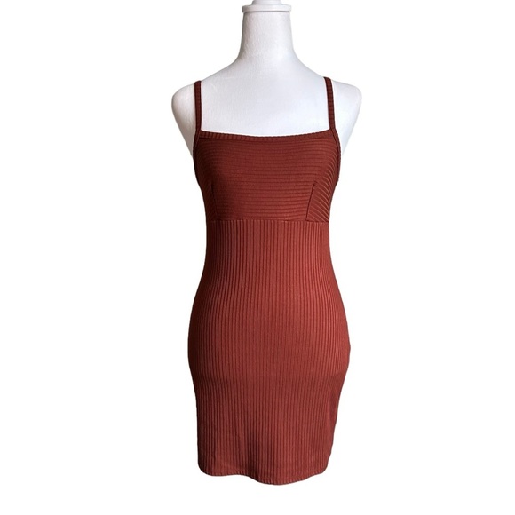 Urban Outfitters Fitted Burnt Orange Dress Size SP - Picture 1 of 13